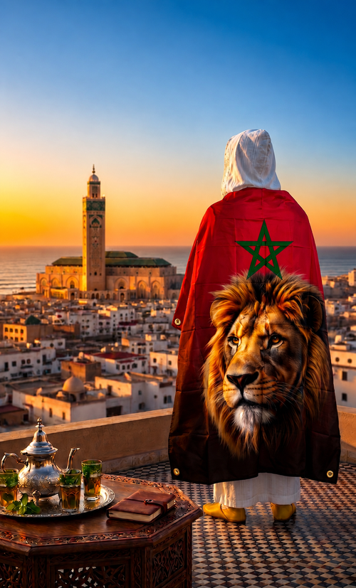 Drapeau National Maroc - Lion de l'Atlas The REAL STREET