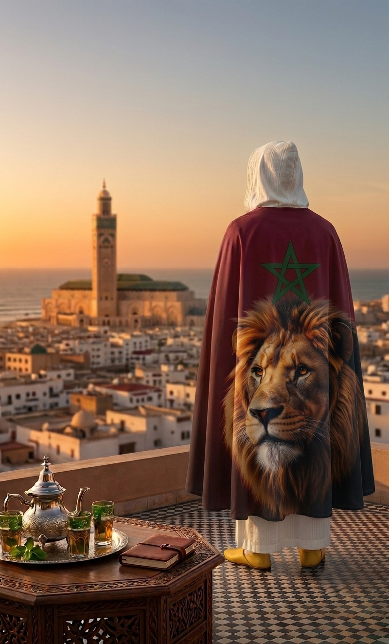 Drapeau Décoratif Maroc - Lion de l'Atlas