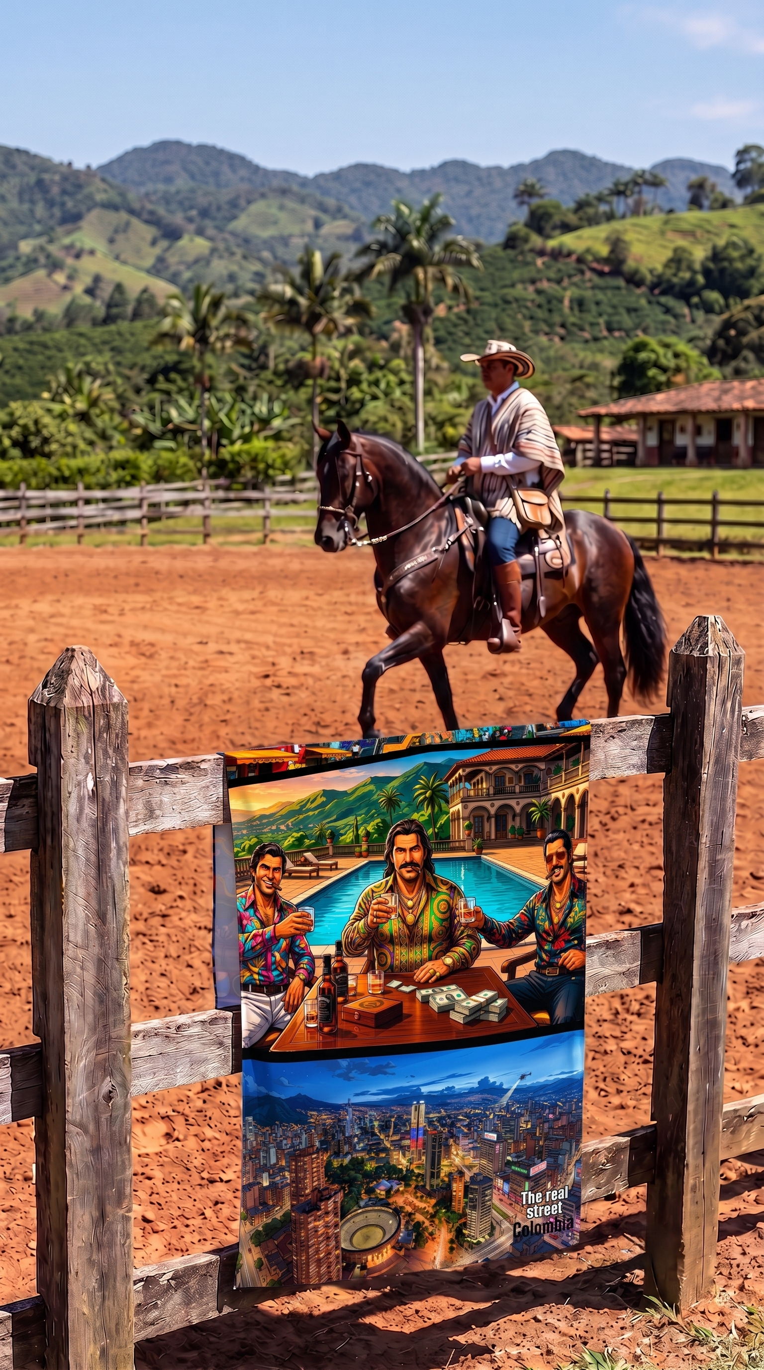 Serviette de Plage Microfibre "The Real Street Colombia" – Le Pouvoir et le Style Tropical