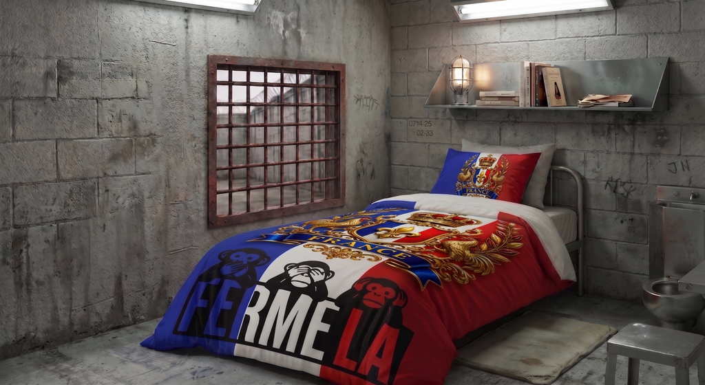 Housse de Couette 1 Personne – Blason France & Trois Singes Mapuche Arts