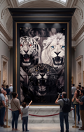 Drapeaux Décoratifs Félins - Lion Blanc, Tigre Blanc & Jaguar Mapuche Arts