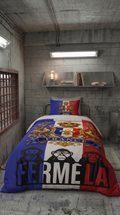 Housse de Couette 1 Personne – Blason France & Trois Singes Mapuche Arts