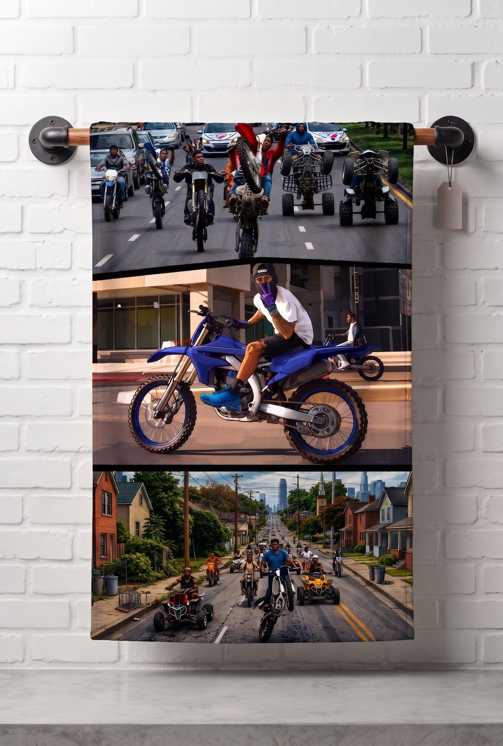 Serviette de Plage Microfibre "The Real Street BikeLife" – L'Esprit Urbain à l'État Pur
